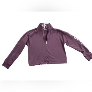 Calvin Klein NWOT Women’s Size Small Purple Pink Crop Pullover with Half Zipper